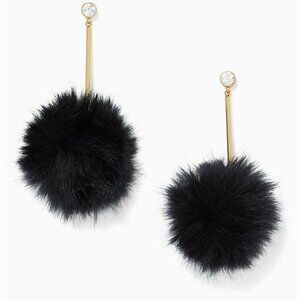 KATE SPADE EARRINGS BLACK POUF EARRINGS ELEGANT! NEW
